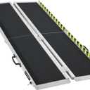 Wheelchair Ramp 6FT, Anti-Slip Aluminum Folding Handicap Portable Ramp, Wheelchair Ramps for Home Steps, Stairs, Doorways, Scooter Ramp (6FT [Using height 6-18 inch])