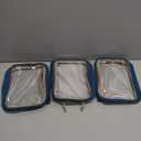 Wedama TSA Approved Toiletry Bag, 3 Pack Clear Makeup Bags with Handles, Quart Size Toiletry Bags, PVC Clear Cosmetic Bags for Women and Men, Carry on Airport Airline (Til Blue, Medium)