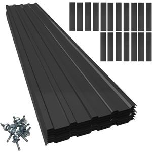18 pcs Galvanized Steel Roof Panels,L42.52W17.72 Inch Metal Roof Panels,Corrugated Tin Roofing Panels Roof Protector for Garages,Sheds,Stables and Mobile Homes