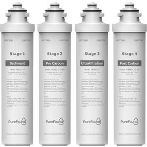 UVF4 4 Stage Water Cooler Filter Replacement Kit Compatible With Brio "UVF4" Series Models Bottleless Water Cooler Dispensers, Replacement for MIB400PKUF, 1500 Gallons, 6 Months