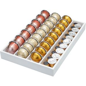 MinBoo Bamboo Coffee Pod Storage Holder Drawer Insert for Counter Compatible with Vertuoline Capsules for Kitchen, Home, Office, Coffee Station,white