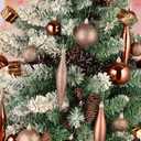 30ct Christmas Ball Ornaments, 3.15" Shatterproof Halloween Tree Decorations, Perfect Hanging Ball for Indoor/Outdoor Holiday Party Decor (Brown)