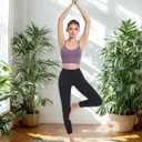 Sports Bras for Women, Criss-Cross Back, Adjustable Wire-Free Medium Support Workout Bra with Removable Cups (Large, Purple 1)