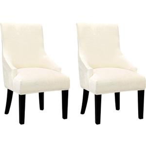 Velvet Wingback Dining Chair Cover Soft Stretch Accent Chair Cover Slipcover Thick Plush Wing Back Chairs Covers Furniture Protect Washable Chairs Protector Covers for Dining Room (Beige, 2)