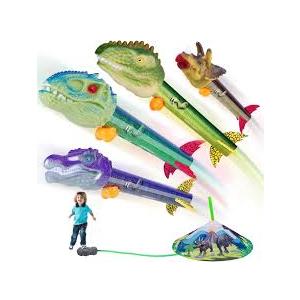 Otoseth Dinosaur Rocket Launcher for Kids, 4 Rockets with Launcher Pad, Launch Up to 100 Ft, Dinosaur Toys for Kids, Outdoor Toys, Birthday Gifts for 3 4 5 6 7 Year Old Boys Girls