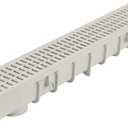 NDS 5 Pro Series Deep Profile Channel Drain Kit With HDPE Plastic Grates and End Caps, Trench & Channel Drainage For Driveway, Patio, Pool Deck, Courtyard, 5.5 x 39.4, Gray