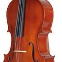 Cello Stand with Bow Holder, Handcrafted Mahogany Wood Floor Stand for 4/4 Full-Size and 1/2, 1/4, 3/4, 1/8, 7/8 Cello Home and Studio Display