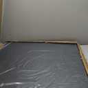 Heavy Duty Washing Machine Drain Pan 19 Guage Thick Stainless Steel 32X30X2-1/2in, Including 1" Drain Fittings (Matte Black)