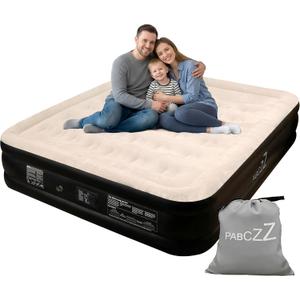 King Size air Mattress – 18-Inch Thickened Inflatable Mattress for Camping, Home Use & Guest Accommodation, Comes with Storage Bag, Supports Up to 750 Pounds (Black, King)