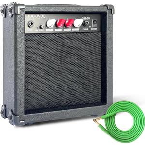 Electric Guitar Amp 20 Watt Amplifier Portable Amp with Headphone Input Gain Powe Including Professional Noise Reduction Cable (Black)
