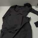 SUUKSESS Women 2 pieces Lounge Sets Long Sleeve V Neck Tops Fold Over Flare Leggings M, Black