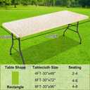 Smiry Rectangle Picnic Table Cloth, Elastic Waterproof Fitted Heavy Duty Vinyl Tablecloths, Wipeable Washable Table Covers for Kitchen, Dining, Camping, Outdoor (Beige, 30" X 72")