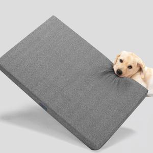 Veehoo Chew Proof Dog Bed for Crate, Indestructible Dog Crate Bed for Aggresive Chewers, Extra Large XXL Tough Chew Resistant Pet Pad with Hidden Zipper, Removable Washable Cover (Gray)