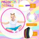 Sratte 12 Pcs Toy Hoop for Kid Detachable Adjustable Toy Hoop Colored Hoop Exercise Ring Plastic Circle for Kid Teen Gymnastics Dog Agility Equipment, Require Self Assembly(Simple Colors, 24 Inch)