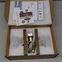 Privacy Door Knob with Lock - Crystal Glass Interior Door Handle for Bedroom Bathroom Closet - Antique Brass, 1 Pack