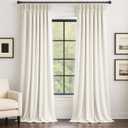 102 Inch Long Ivory Velvet Pinch Pleated Curtains for Living Room Bedroom Heavy Thick Decorative Privacy Drapes Thermal Soundproof Room Darkening Window Panels with Hooks,2 Panels,Nursery