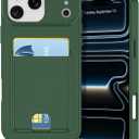 Petocase for iPhone 17 Pro Max Wallet Case Card Holder Slot Ultra Slim Fit Flexible TPU Gel Rubber Soft Skin Silicone Protective Phone Case Cover for Apple iPhone 17 Pro Max 6.9 inch Deep Green