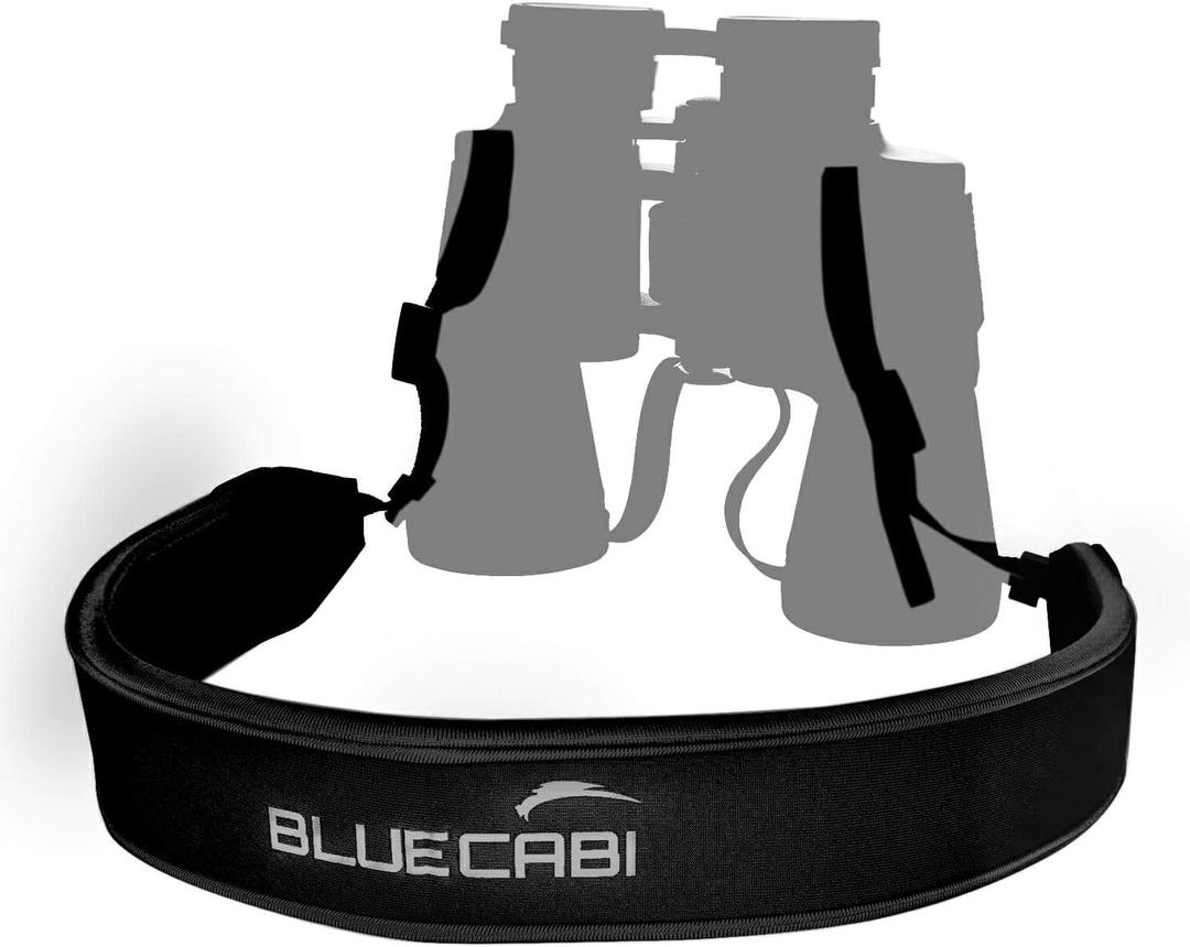 Neoprene Neck Shoulder Strap for Cameras and Binoculars - Comfortable Adjustable Fit for Men and Women with Anti Slip Material - Lightweight Design for Binocular Telescopes, and Rangefinders (Black)