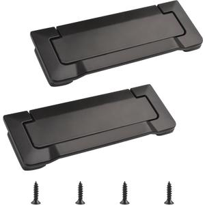 MOROBOR 2pcs Pocket Doors Drawer Handle Flush Pull, Hidden Concealed Furniture Handle with Screws Zinc Alloy Knobs for Cabinets, Closets, Drawers, Hole Center 96mm (Matte Black)