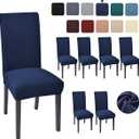 Aertiavty Chair Covers for Dining Room 6 Pack Chair Seat Cover for Dining Room Kitchen, Parsons Chair Covers Dining Chair Slipcover, Navy Blue