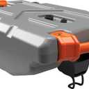 Camco Rhino 36-Gallon Camper/RV Tote Tank - Features Large Heavy-Duty No-Flat Wheels & Built-In Gate Valve - Removable Steel Tow Adapter, 3 Sewer Hose & More RV Accessories (39006)