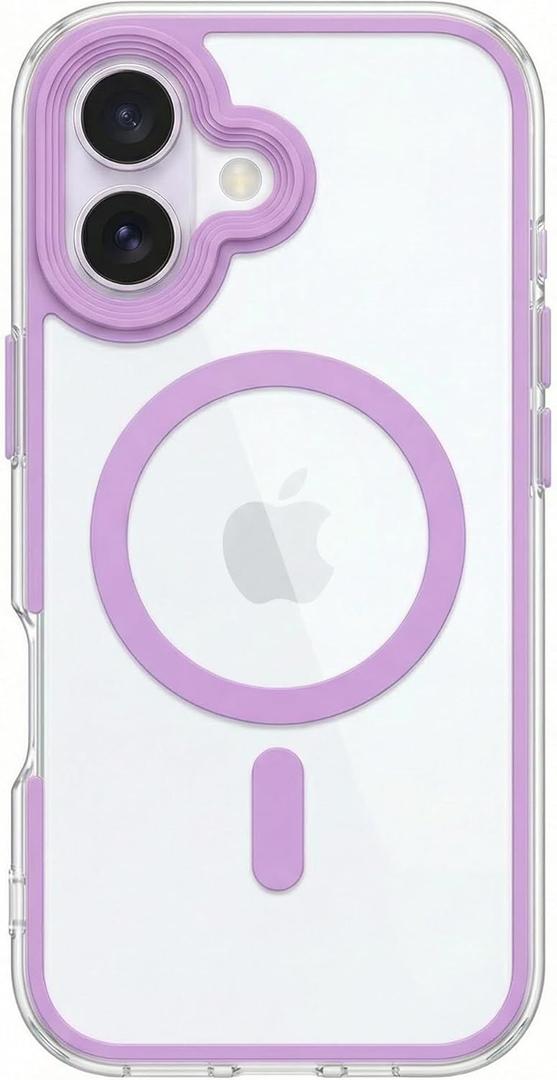 GUO Second for iPhone 17 Case Magnetic Phone Case Cover,Compatible with Magsafe,Military Grade Protection,Clear,Full Covered Camera Drop Protection,Safe Airbag,Purple