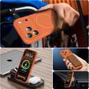 Magnetic for iPhone 17 Pro Max Case Silicone, Compatible with MagSafe, Integrated Camera Control Cover, Full Body Protective 3.0mm Thicken Shockproof Phone Cover for 17 ProMax 6.9'', Orange