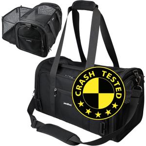 Crash-Tested & Airline Approved Dog Carrier | 3-in-1 Small Dog Car Seat, TSA Pet Carrier Airline Approved, Expandable Soft Sided Cat Bag | 5-Star Safety Rated - Best for Safe Airplane & Car Travel.