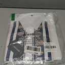 Mens Luxury Print Dress Shirt Long Sleeve Button-Down Shirt (White, M)