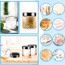 4oz Small Glass Jars with Black Lids, 3 Pack Clear Round Glass Cosmetic Jars with Inner Liners for Lotions, Powders and Ointments