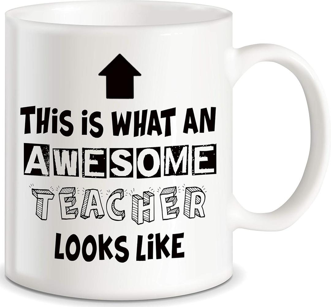 Classic Mugs Teacher Appreciation Gifts What An Awesome Teacher Looks Like for Classroom Teaching Decorations Worlds Best Men Women Teachers Ever Novelty Gift Coffee Mug Tea Cup Gift From Students