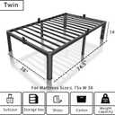 ROIL 14 inch Twin Bed Frames with Headboard Hole and Round Corner Legs Mattress Retainers 3500LBS Heavy Duty Steel Slats No Box Spring Needed Platform Noise-Free Easy Assembly