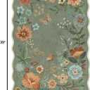 Lahome Floral Rugs for Entryway, 2X3 Washable Kitchen Rugs Ultra-Thin Soft Rug, Non Slip Indoor Door Mat Stain Resistant Boho Small Flore Throw Carpet for Bathroom Bedroom (2x3ft,Green)