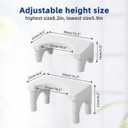 Poop Stool Toilet Stool White Adults for Bathroom, 5.9"" to 8.5"" Adjustable Height Toilet Stool Squat Adult