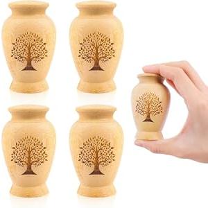 Small Urn, Urns for Human Ashes, Mini Urn, Ashes, for Humans, Males, Females, Pet Dogs, and Cats (Tree of Life 4Pcs)