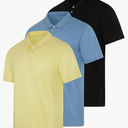 Real Essentials 3 Pack: Men's Casual Jersey Cotton Short Sleeve Quick Dry Breathable Polo Shirt 