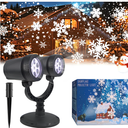 Outdoor Christmas Decorations Christmas Double Head Snowflake Projector Lights,Christmas Projector Lights IP65 Waterproof Adjustable Christmas Decorations Indoor for Patio Wall Window