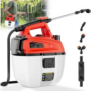 Battery Powered Sprayer, 1.35 Gallon Cordless Sprayer with 3 Nozzles & Extendable Pole, Portable Electric Sprayers for Lawn Care, Garden, Weeds, Farm(Tool Only)