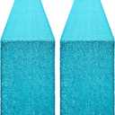 2 Packs 12 x 72 inches Turquoise Sequin Table Runner, Glitter Runner for Birthday Party Supplies Decorations Wedding Bachelorette Holiday Celebration Bridal Shower Baby Shower