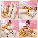 Cute Cat Plush Long Body Pillow Soft Cartoon Stuffed Animal Doll, Kawaii Cat Plushie Cuddle Toy for Kids, Girls & Girlfriend (Gray, 35.4 Inch)