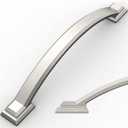 Amerdeco 10 Pack Brushed Satin Nickel Cabinet Pulls, 6.3 Inch(160mm) Hole Centers, Modern Arch Cabinet Handles for Kitchen Cabinets and Bathroom Drawers, ZH0016
