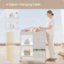 YeTom Changing Table Dresser, Baby Dresser with 3 Fabric Drawers and 2 Shelves, Multi-Functional Baby Changing Table with Pad, Classic Nursery Dresser, Diaper Changing Station for Nursery, White
