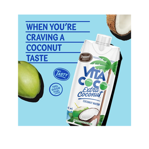 Vita Coco Pure Coconut Water Pressed, 330, Set of 12 (Best By Sep. 19, 2025) 
