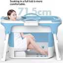 Foldable Bathtub for Adults, 20 Gallon Portable Bathtub, Collapsible Soaking Tub with High-Density PVC & Insulation Cover, Spa for Small Bathrooms, Apartments, Outdoor Use (Drain Hose Included), 41"