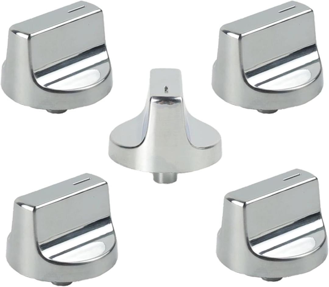 5 Pcs W10850010 Stove Knobs Replacment for Whirlpool Stove Knobs W 10850010 Replaces W11366438 W11084623 W11084624 Gas Stove Range Surface Burner Control Knobs
