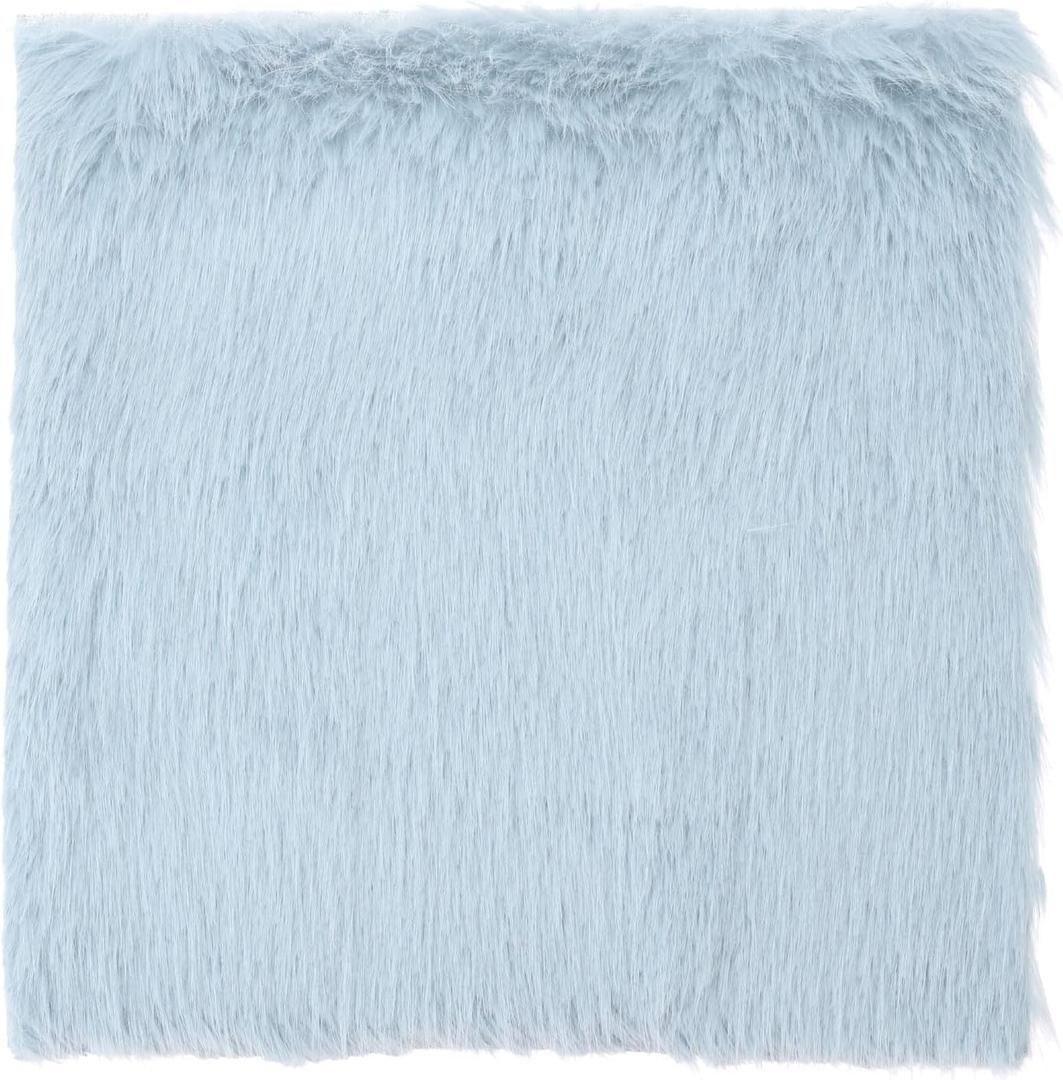 DMiotech 14"x14" Light Blue Faux Fur Square Fabric, Fluffy Faux Fur for Crafts, Gnomes, Animal Costumes, Cushions, 2 Pack
