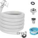 Washing Machine Inlet Hose, Burst Proof Washing Machine Water Inlet Pipe, Washer Pipe with Connectors, Water Inlet Connection Supply Line, White Long Universal PVC Hose (2 m/ 6.56 ft)