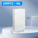 200PCS White Paper Bags 9.45.13.1 inch 4lb Paper Snack Bag for Popcorn Sandwich Cookies Craft Party Favor Lunch Bags Bulk White Bag
