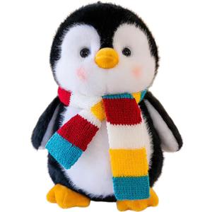 Penguin Plush Toy 9.8 inch Scarf Penguin Plush Animal A Gift for Children and Friends on Baby's Day, Valentine's Day, and Christmas