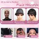 Short Curly Pixie Cut Wigs for Black Women, Loose Wave Short Curly Pixie Cut Wig Brazilian Virgin 100% Human Hair Wear and Go Glueless Layered Pixie Curly Wigs With Bangs for Daily Use